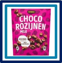 187794 Huismerk Choco Rozijnen Melk 200 gram