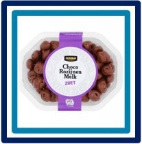 Huismerk Choco Rozijnen Melk Zoet 225 gram